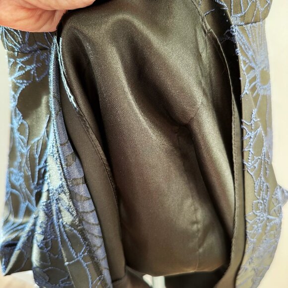 Black and Blue Floral and Mesh Cocktail Dress - Jessica Simpson - Size 10 - Picture 8 of 8